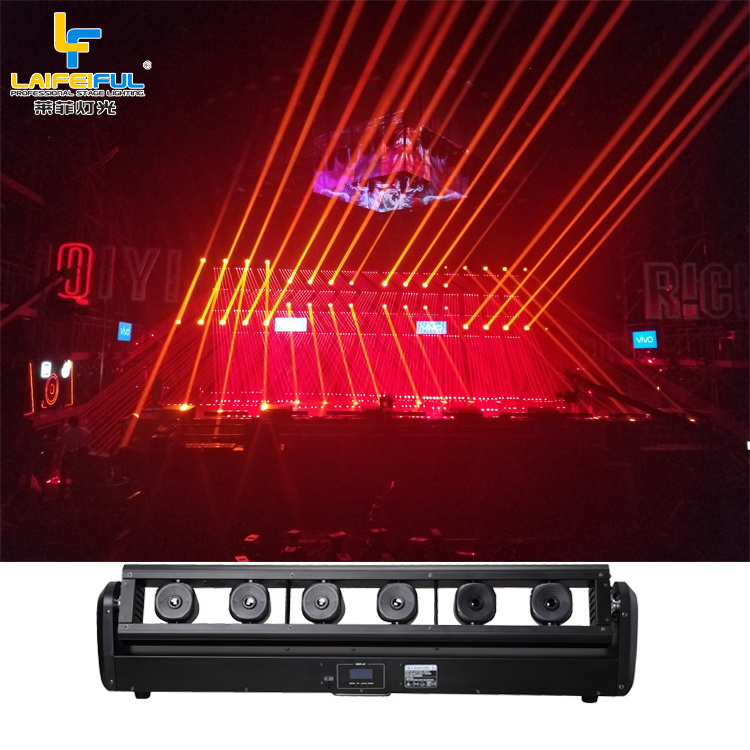 6 Eyes Moving Head Laser Bar Light 3W DMX/Sound/Auto Control Club Bar Beam Laser Red Green Blue 8 eye laser light rgb