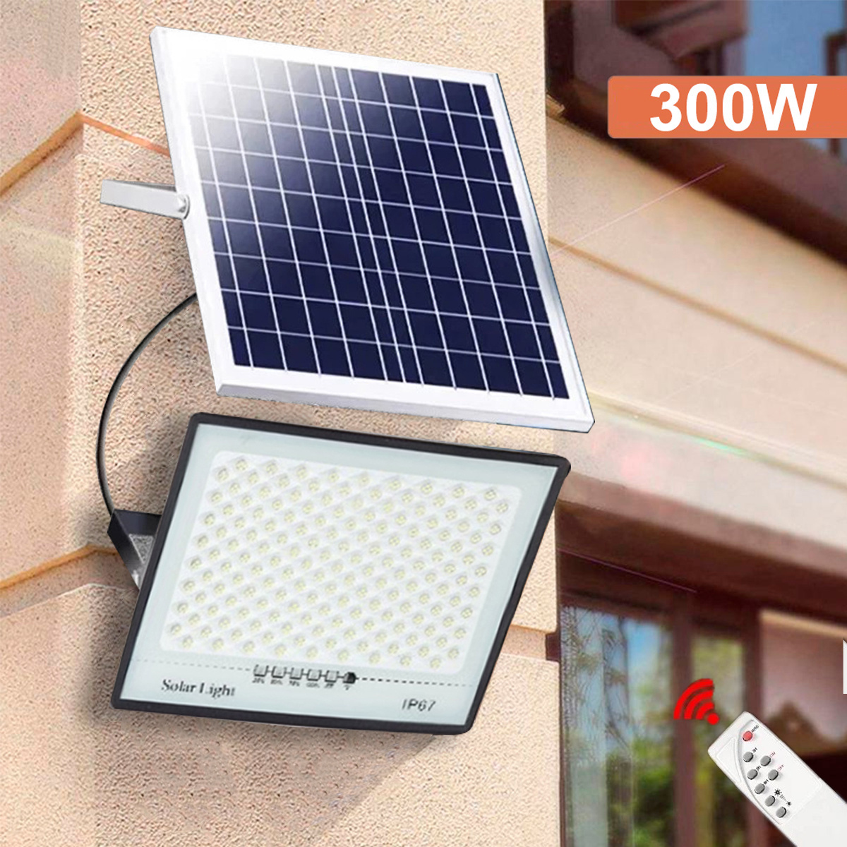 Luz solar Solar Lamp Spotlight LED High power light control Solar Flood Light Remote Control IP67 Waterproof  Street Lights