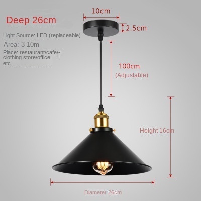 Industrial Vintage Wall Lamp Hanging Retro Set Black LED Pendant Light Fixtures for Home Kitchen Lighting Bar Metal Iron 90 E27