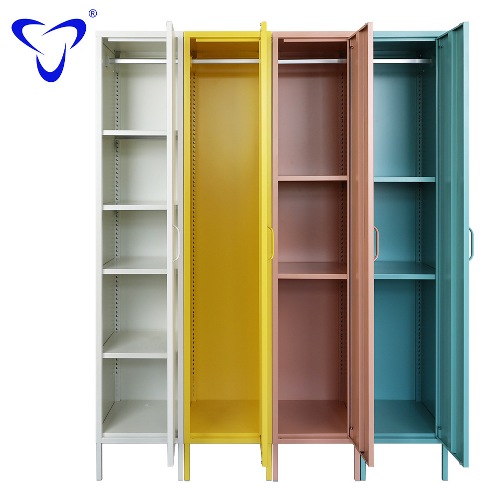 cheap small save space home gym storage wardrobe kids metal locker cabinet single door clothes staff metal locker