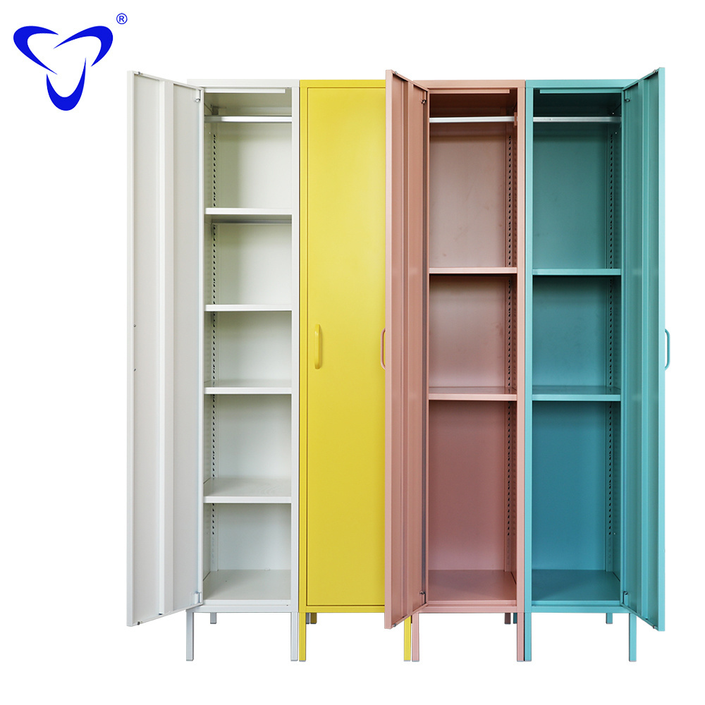 cheap small save space home gym storage wardrobe kids metal locker cabinet single door clothes staff metal locker