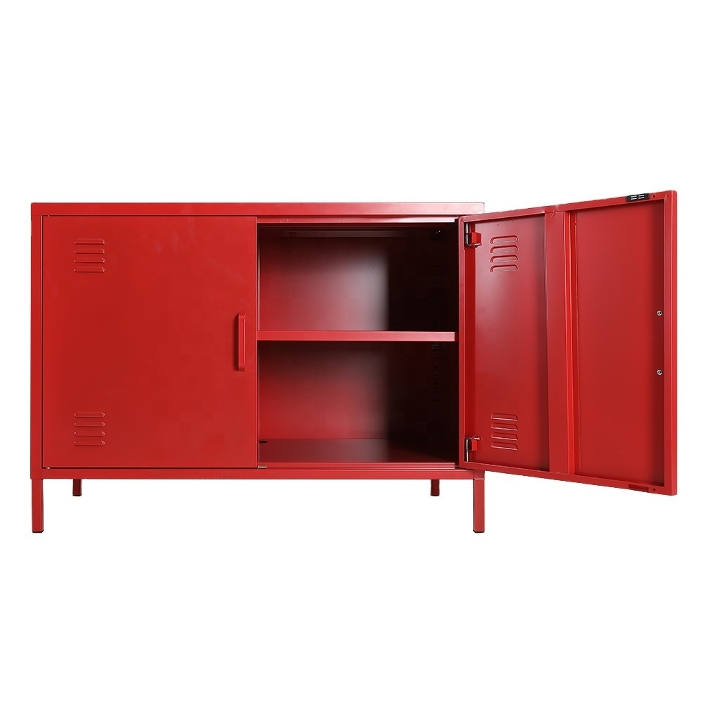 Steel TV Unit cabinets modern tv Storage and coffee table with drawer for living room furniture Metal Organizer