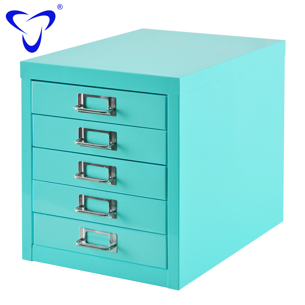 Small Vertical Metal  Multi Drawers Nightstand Storage Cabinet locking With Drawer on desk office use furniture