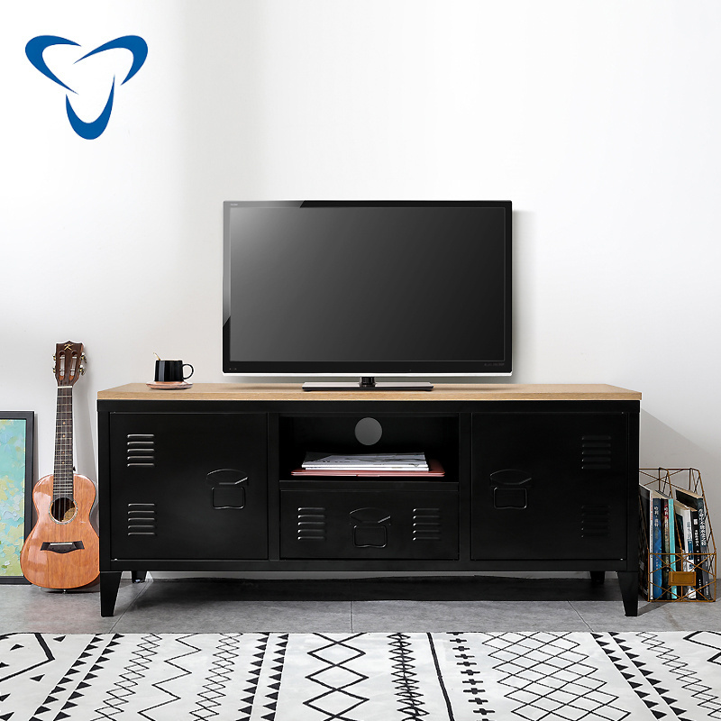 Steel TV Unit cabinets modern tv Storage and coffee table with drawer for living room furniture Metal Organizer