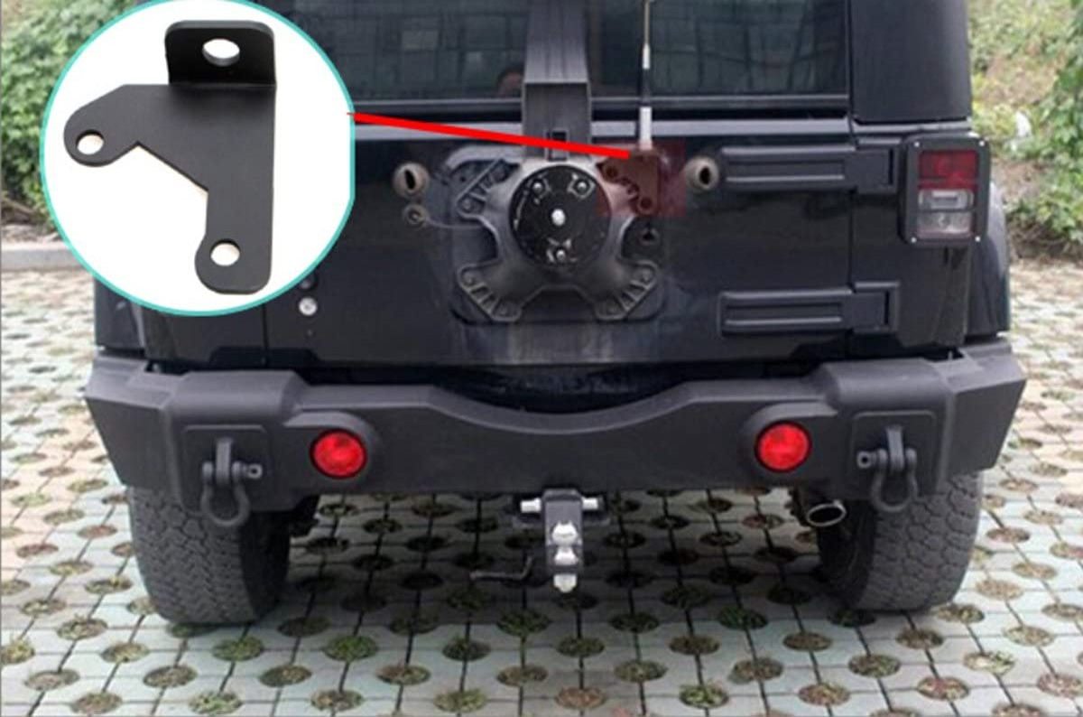 Spare Tire CB Radio Antenna Mount Bracket for Jeep Wrangler Unlimited Rubicon Sahara JK 2/4 Door 2007-2016