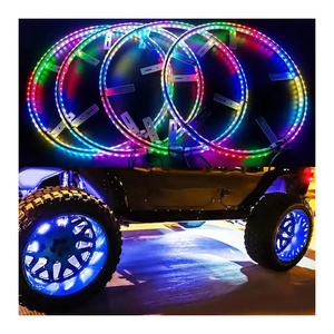 RGB SMD LED color Wheel Rim Lights APP control waterproof car alloy led chasing wheel ring lights for jeep wrangler