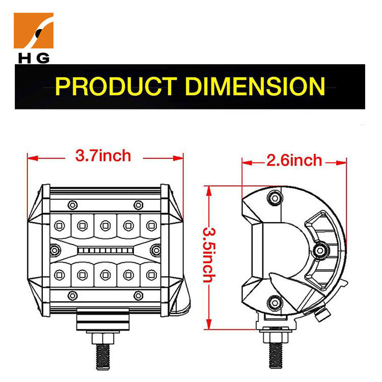 Cheap Price High Power 60W 6000K Driving Lights Led Work Light 6000LM Car Spot Work Light