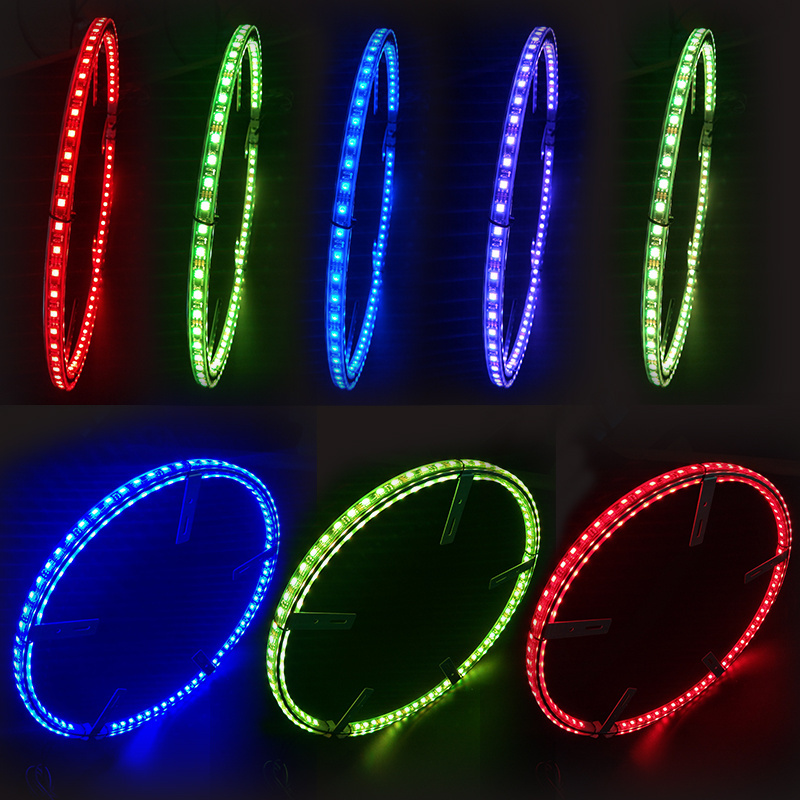 14 / 15.5 / 17 inch RGB Double LED Illuminated Wheel Ring Light Kit For Universal Car