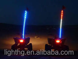 Nanjing huiguang 3 4 5 6 feet Led Antenna Brightest RGB Flexible LED whip for Motorbike UTV Off- Road Vehicle ATV