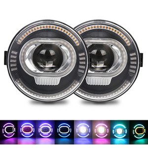 Auto Lighting System Hi/Lo Beam RGB DRL 7 Inch Round Led Headlight for Jeep Wrangler