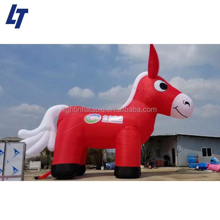 Giant pink led light decoration stick white brown inflatable horse costume