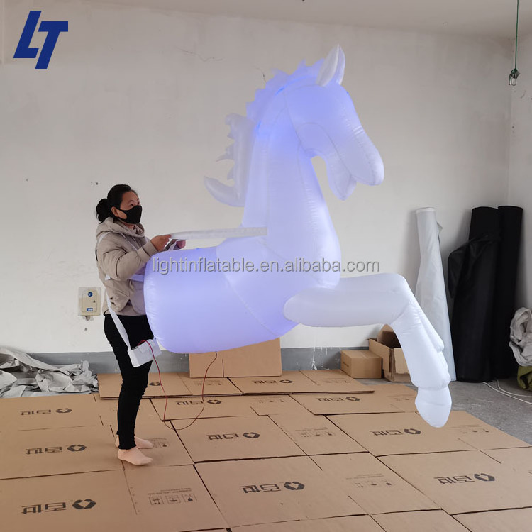 Factory Customized Life Size Inflatable White Horse Adult Costume Advertising