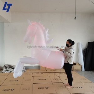 High quality led light decoration giant girl horse inflatable pony celestial for advertising