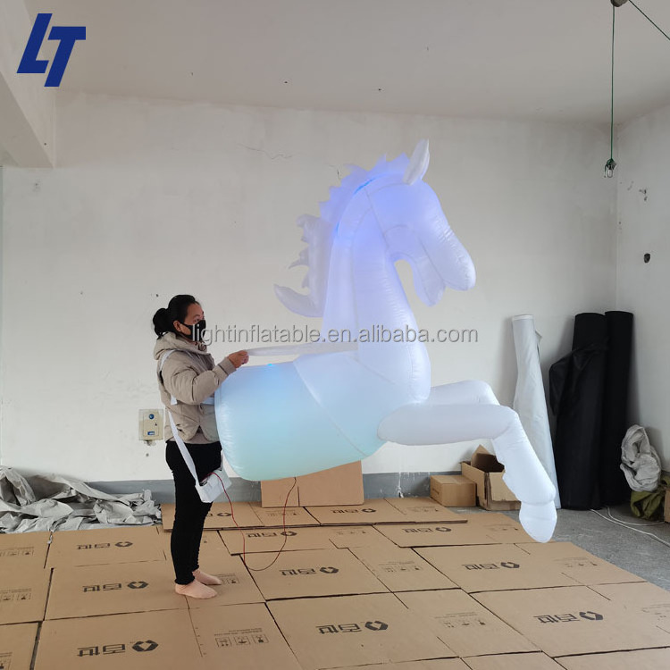 High quality led light large customize rocking giant inflatable horse