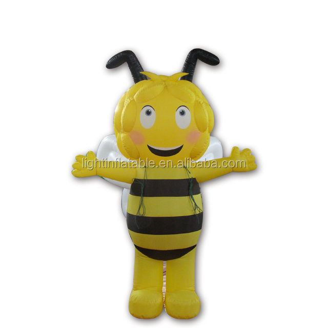 High quality led light big customized cartoon flying giant inflatable bumble bee