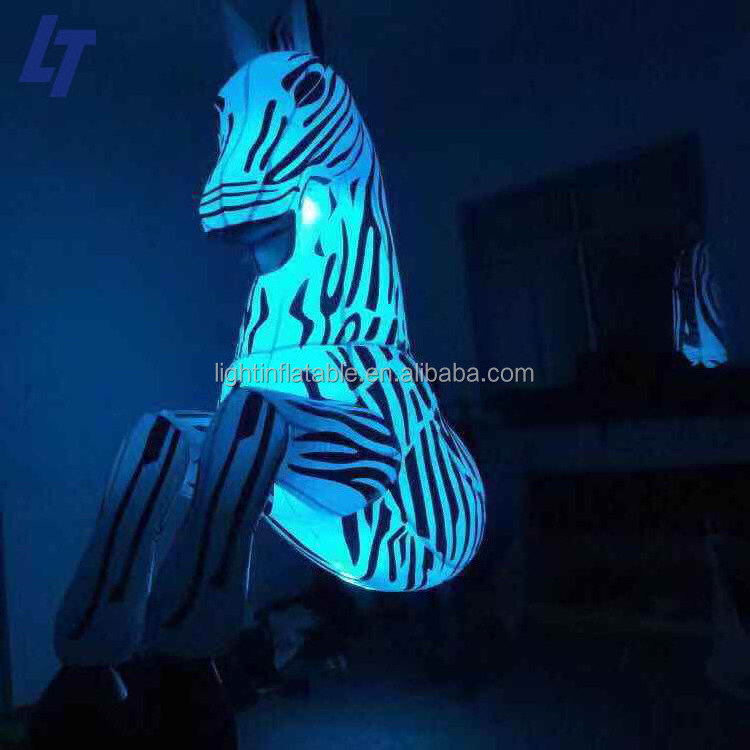 High quality led light decoration giant girl horse inflatable pony celestial for advertising