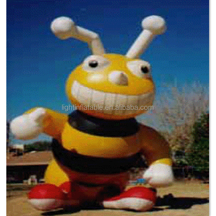 High quality led light big customized cartoon flying giant inflatable bumble bee