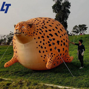 Giant led light wildlife yellow panther inflatables leopard balloon for advertising