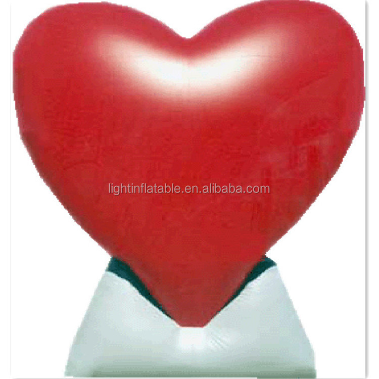 High quality led light hang giant big red giant inflatable human heart model