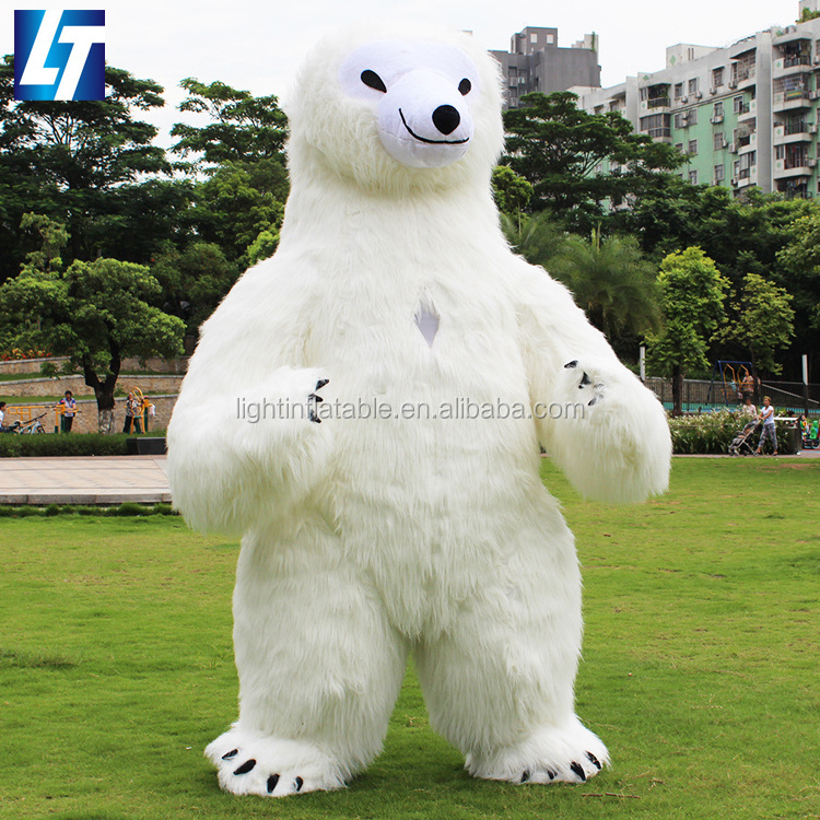 Light Advertising inflated polar bear Cartoon bear balloon White bear costume H786