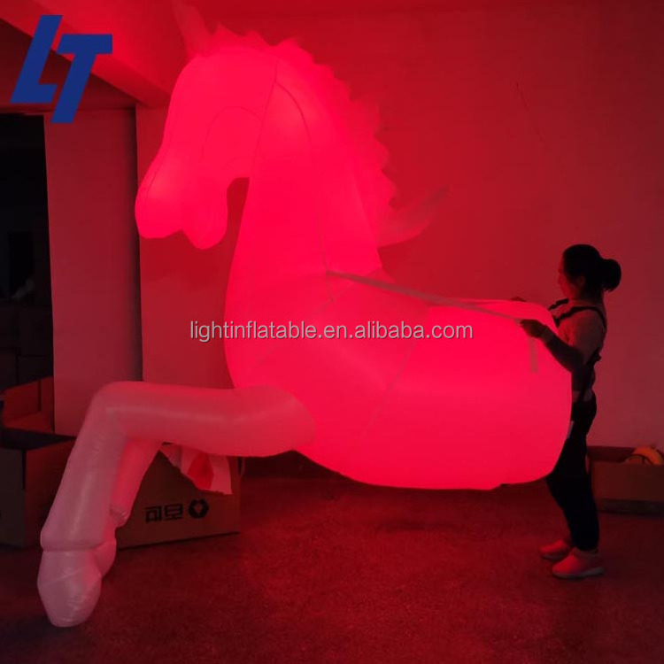 Factory Customized Life Size Inflatable White Horse Adult Costume Advertising