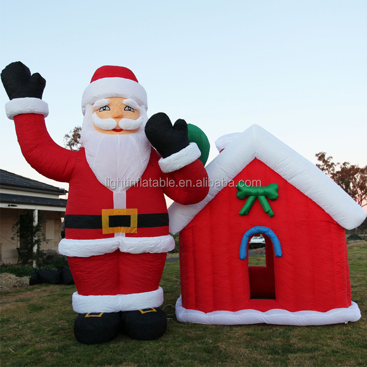 6m Santa Claus Advertising Inflatable Customized 4m Giant Inflatable Santa For Event L483