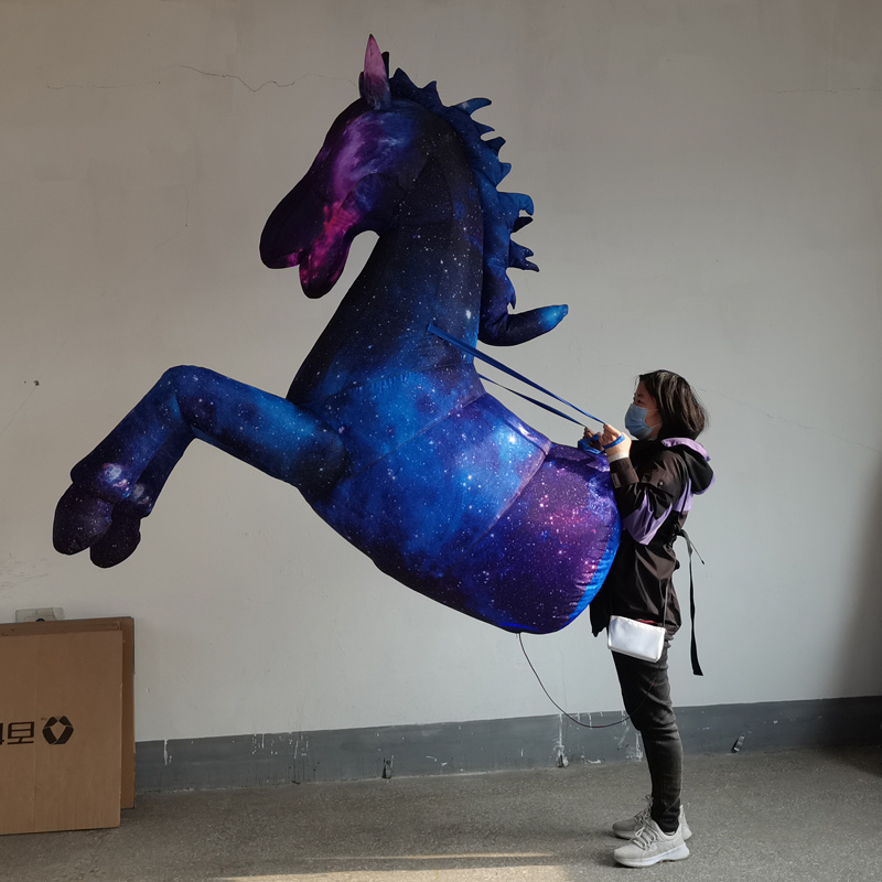 High quality led light large customize rocking giant inflatable horse