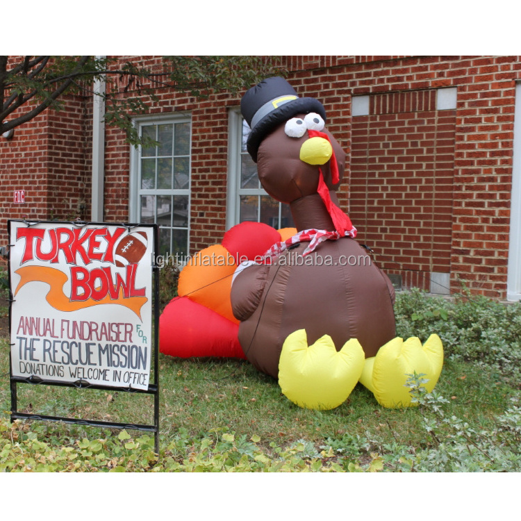 High quality led light giant Thanksgiving turkey decoration inflatable