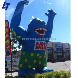 Giant led light inflatable gorilla with car costume for advertising