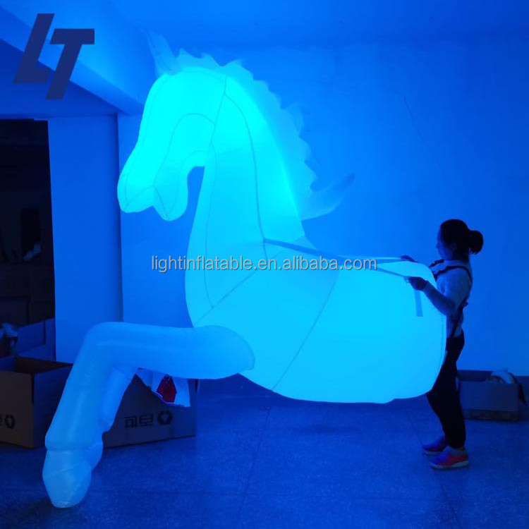 Factory Customized Life Size Inflatable White Horse Adult Costume Advertising