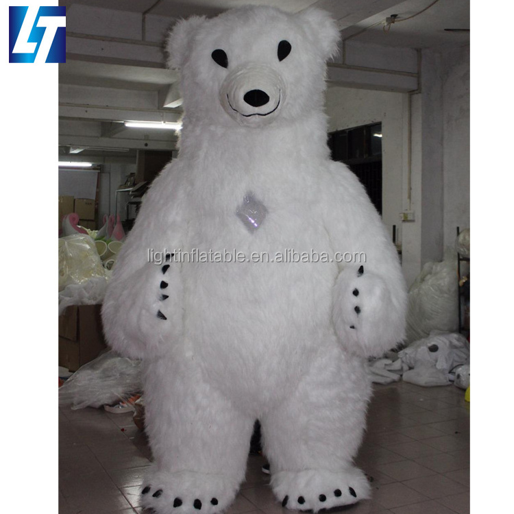 Light Advertising inflated polar bear Cartoon bear balloon White bear costume H786