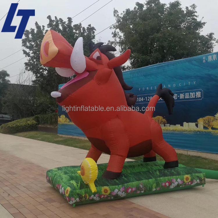 High quality led light large customize giant golden Christmas decoration inflatable pig