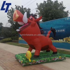 High quality led light large customize giant golden Christmas decoration inflatable pig