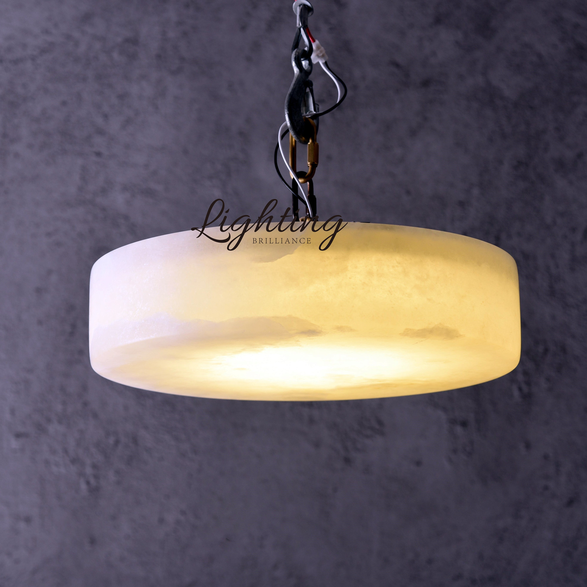 Modern alabaster chandelier luster white cylinder Led pendant lamp lighting fixtures for island