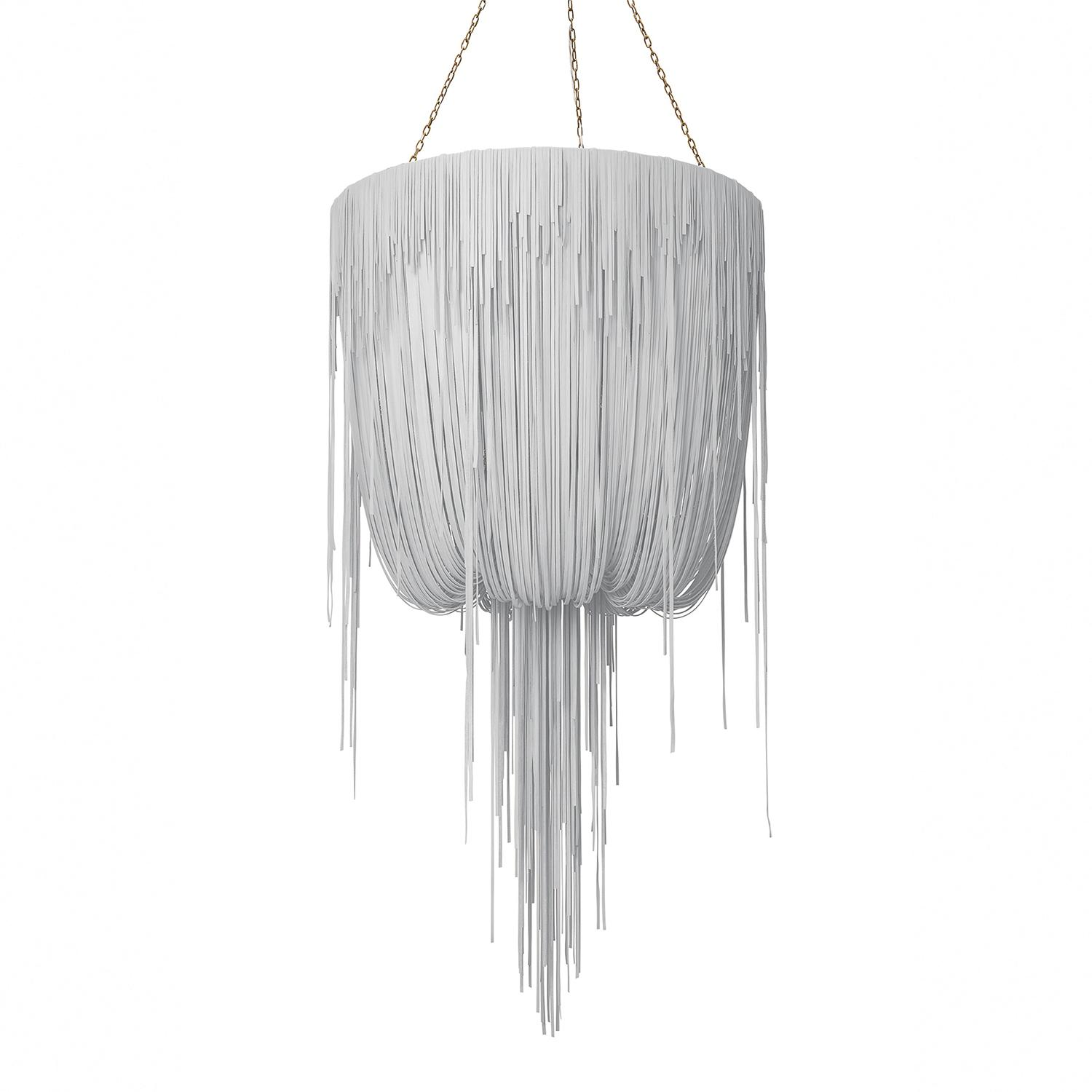 Lobby foyer modern villa decoration draped leather suspended pendant ... - Faux Leather Pendant Lighting For Urban Homes