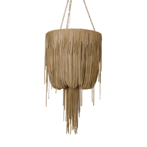 Lobby foyer modern villa decoration draped leather suspended pendant lighting fixture chandelier