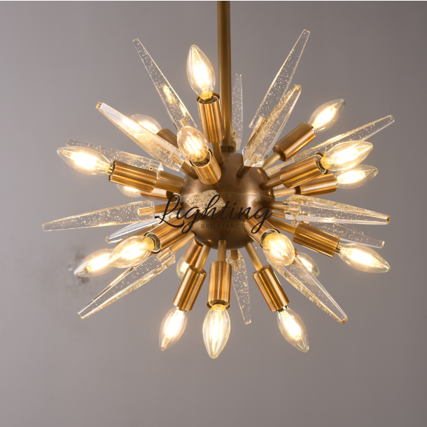 Modern home new crystal sputnik brass ball hanging pendant lamp lighting fixtures for kitchen island