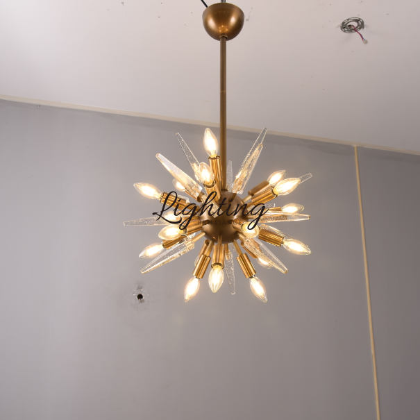 Modern home new crystal sputnik brass ball hanging pendant lamp lighting fixtures for kitchen island