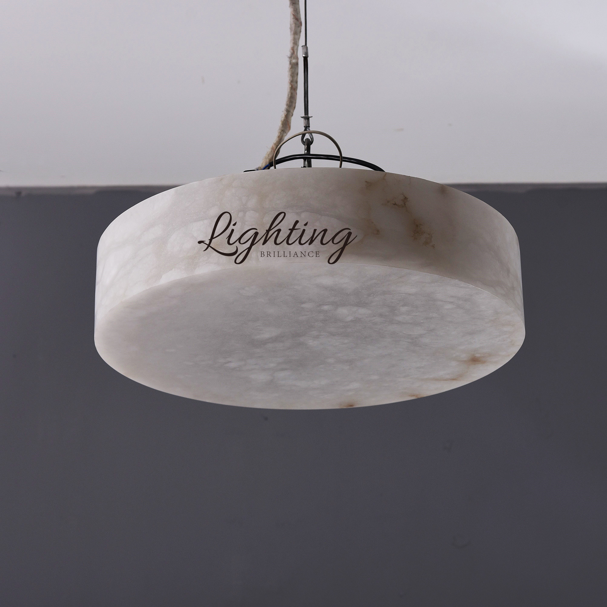 Modern alabaster chandelier luster white cylinder Led pendant lamp lighting fixtures for island