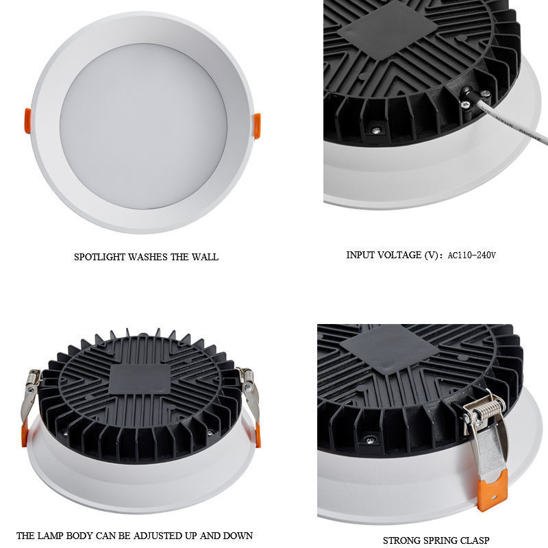 Anti-glare downlight led trimless downlight 12w downlights led recessed down lights