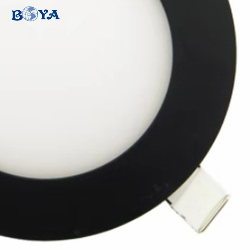 Recessed Ultra Thin CCT Slim Led Panel Light Round 8 Inch black housing 24W LED panel light