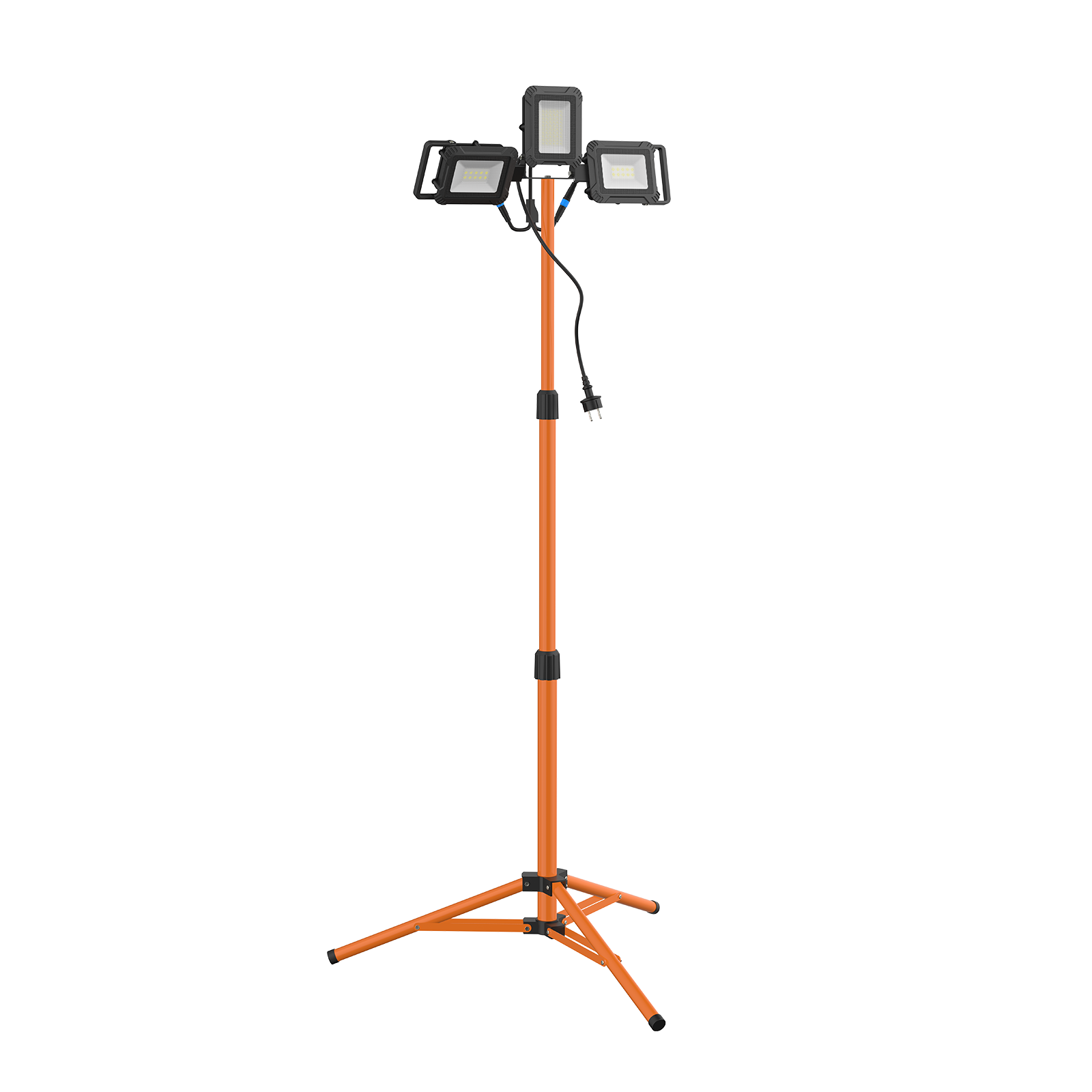 ZGLUX Rechargeable Work light 3-Headed Series 40W IP54 Waterproof Cordless Tripod LED Work Light for Basement