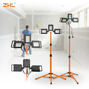 ZGLUX Rechargeable Work light 3-Headed Series 40W IP54 Waterproof Cordless Tripod LED Work Light for Basement