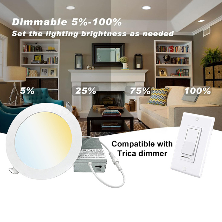 America Standard Ultra Thin Integrated Housing Downlight Shopping Mall Restaurant Office 6 12 W LED Panel Light