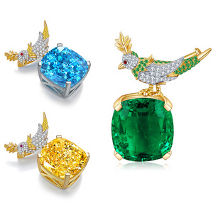 Light Jewelry Colorful Micro-zircon Bird Small Animal Brooch Pin Fashion Jewelry For Scarf Accessories