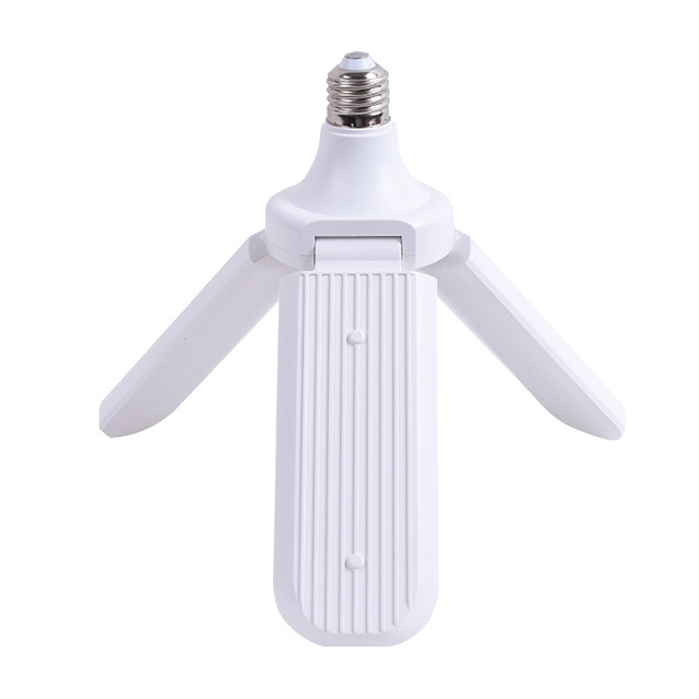 220V E27 B22 Ceiling Led Bulb 90 Angle Adjustable 36W deformanle Foldable 3 Leaf Fan Blade Led Ceiling Fan