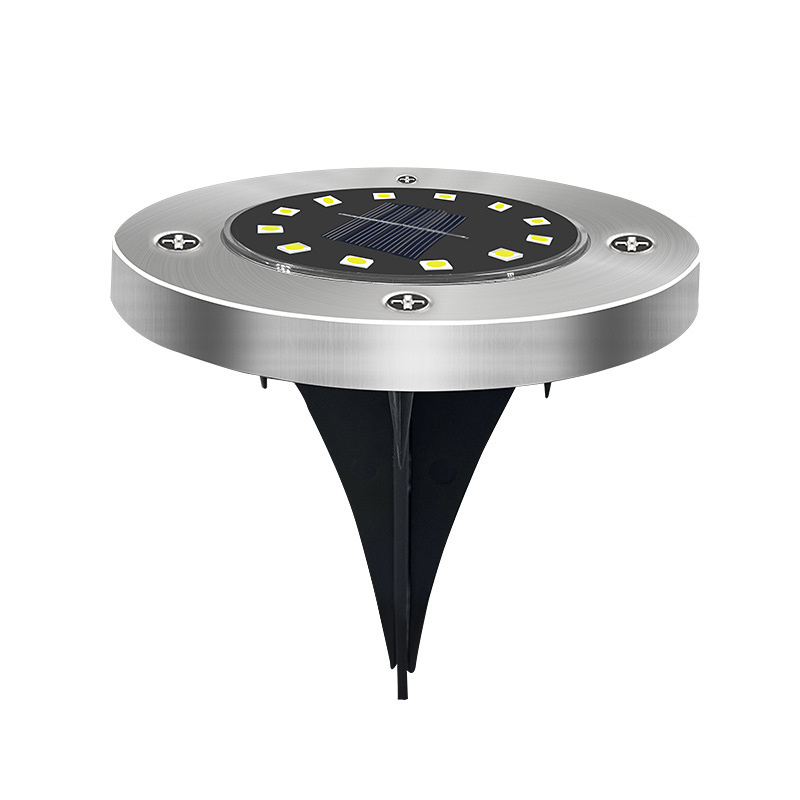 Hot Sale 8 Auto On/Off Night Security Disk Powered Led Garden Light Walkway Outdoor Solar Ground Lights