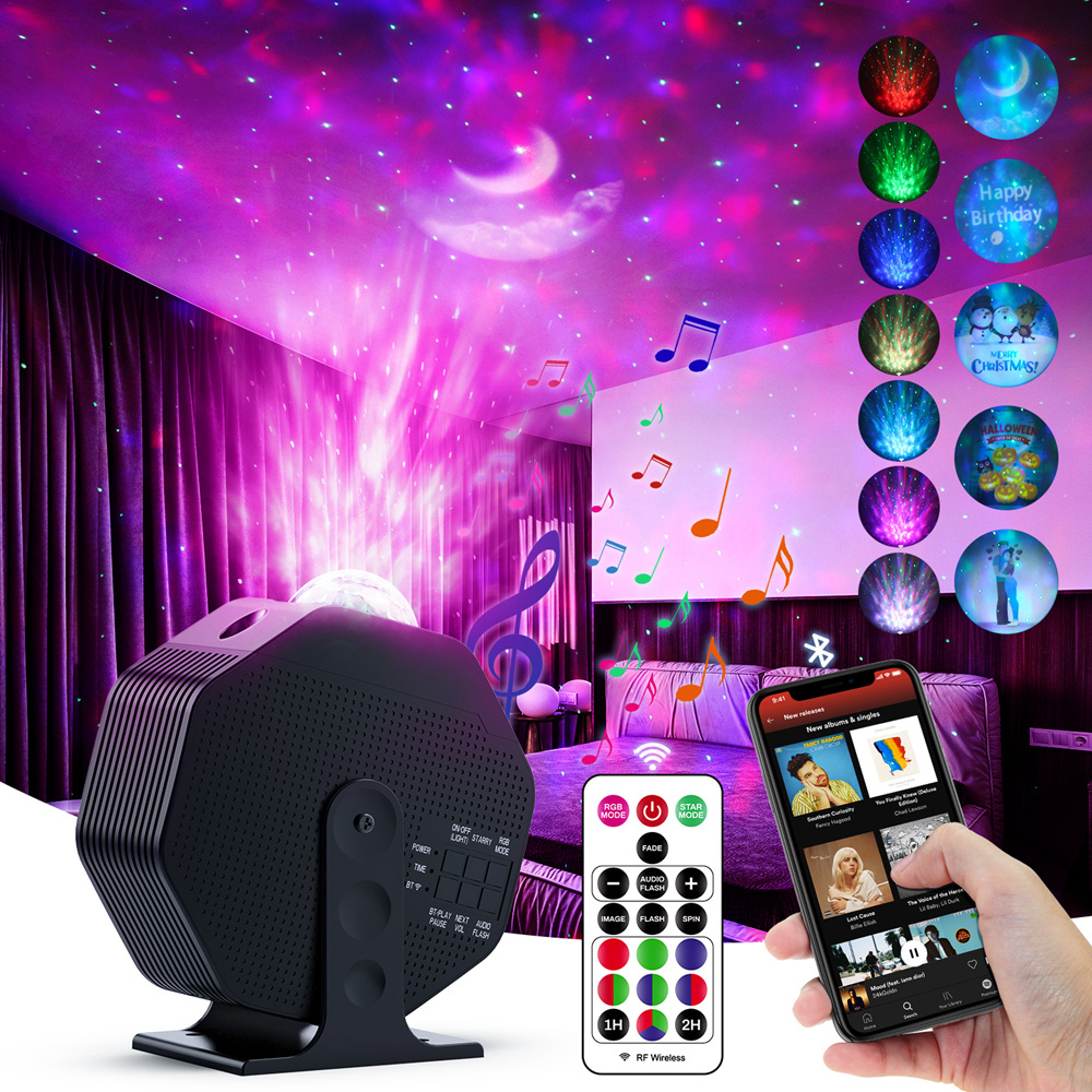 Smart Star Night Starry Projector Light, Laser Sky Star Projector BT Music Speaker Galaxy Light Projector With Remote Control