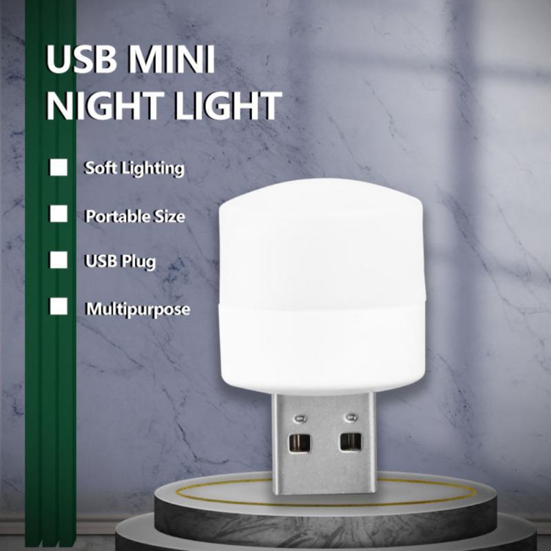 Computer Mobile Power Charging USB Small Book Lamp USB Plug Lamp LED Eye Protection Reading Light Small Round Night Light