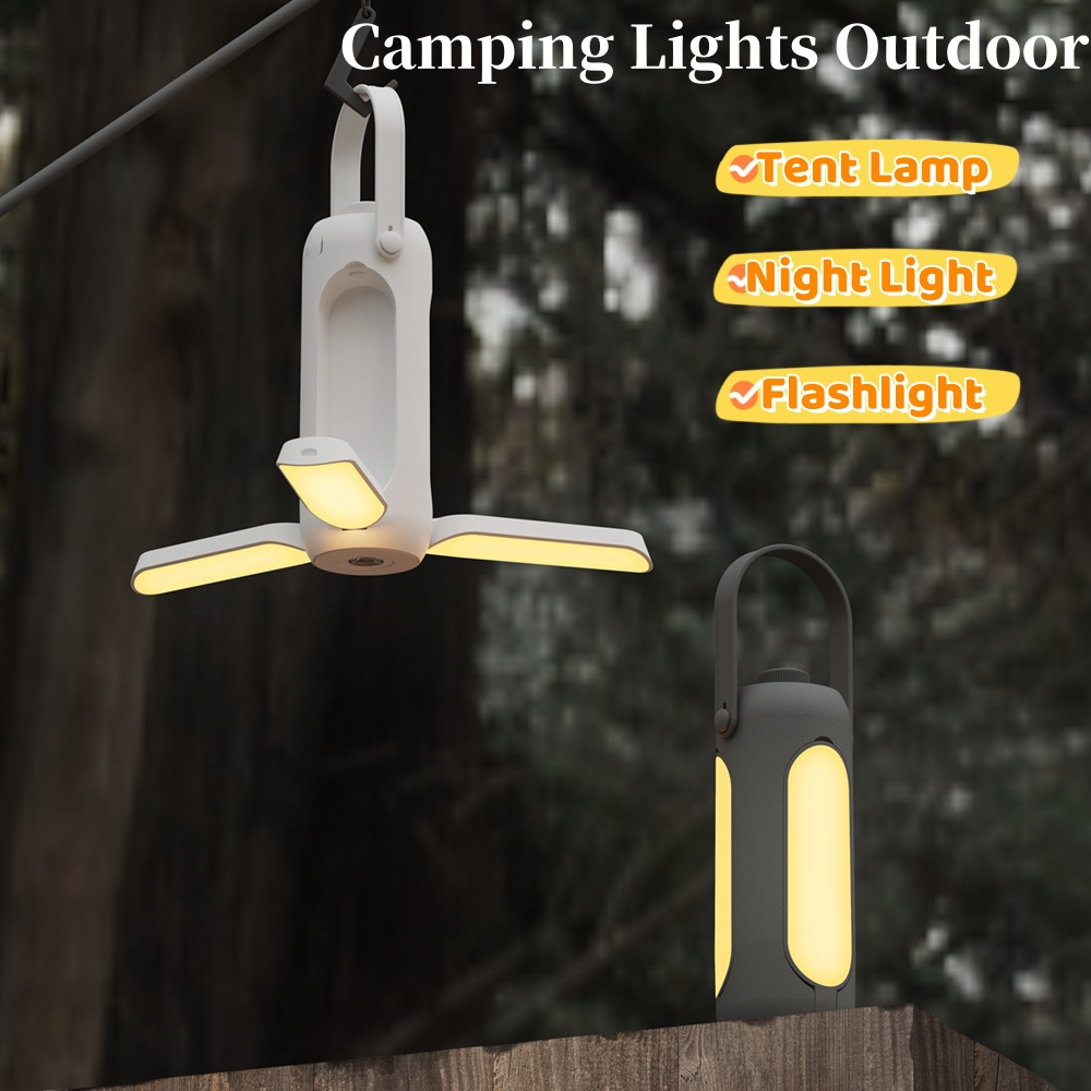 New Arrival Folding Rechargeable Camping Lantern Tent Lights Hanging Adventure Camping Lamp Portable Outdoor Camping Light